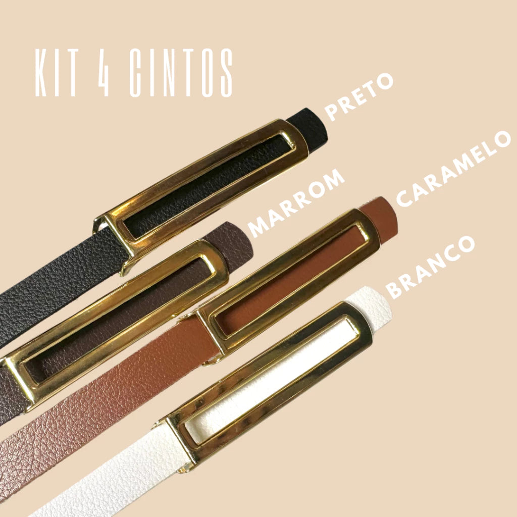Kit 4 Cintos Femininos Finos
