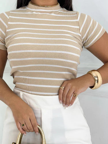 BLUSA LISTRADA CANELADO PREMIUM