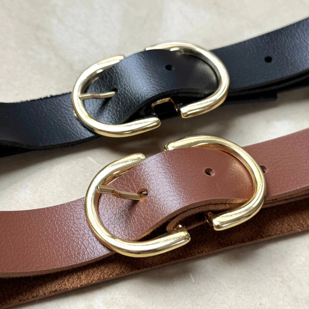 Kit 2 Cinto Feminino da Moda Blogueira Fivela Invertida