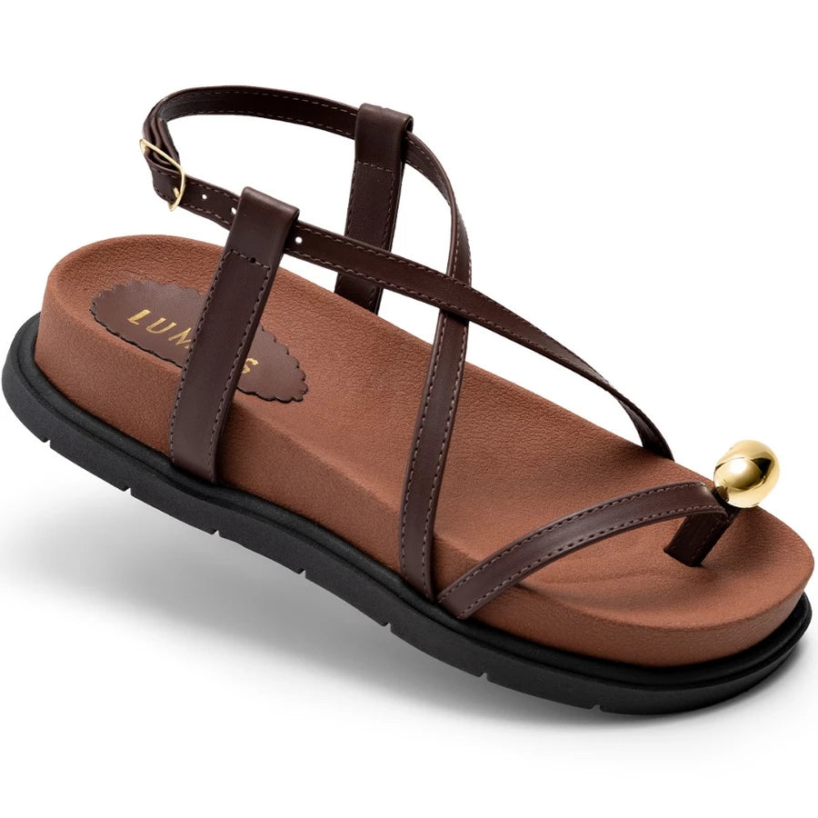 Sandália Enfeite Metalizado