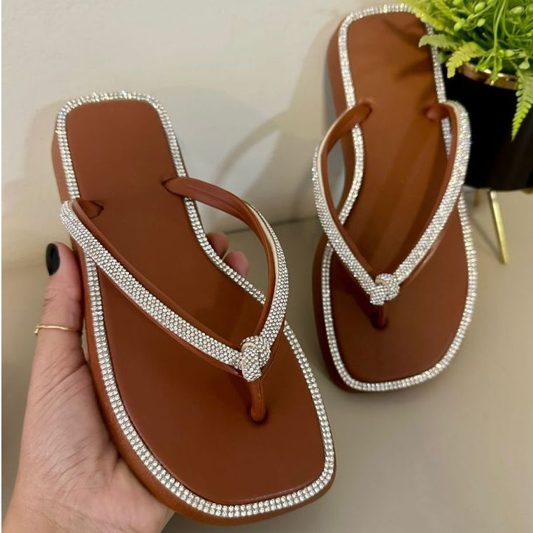 Rasteirinha Premium Glam Shine – Conforto + Brilho na Medida Certa