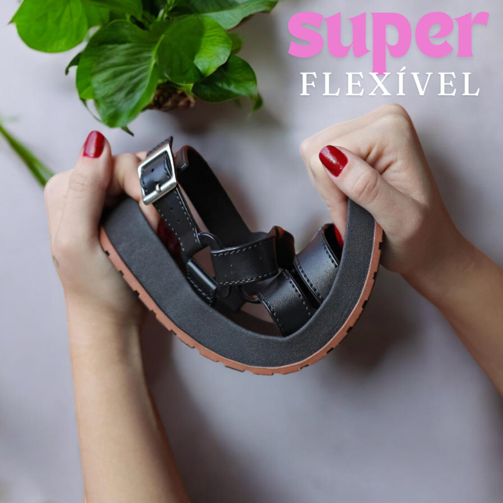 Sandália Flat Confort Caramelo – A Queridinha do Verão 2025/2026