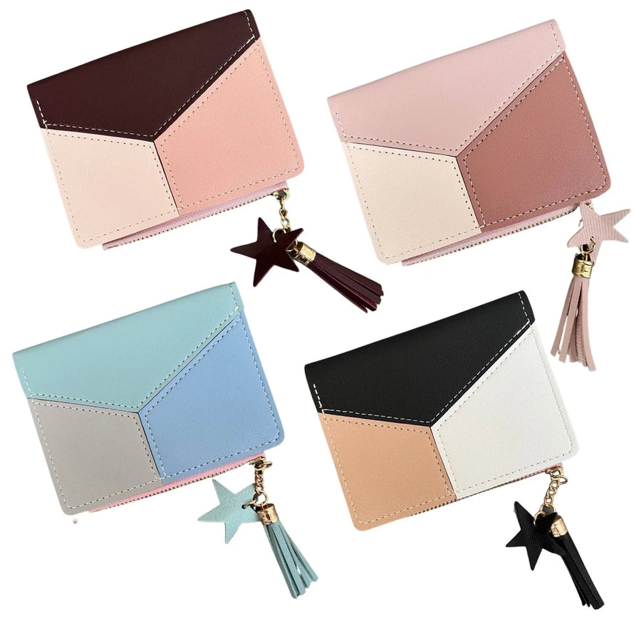 Carteira Feminina Slim com Pingente - Espaço para Moedas e Cartões