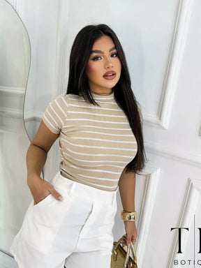 BLUSA LISTRADA CANELADO PREMIUM