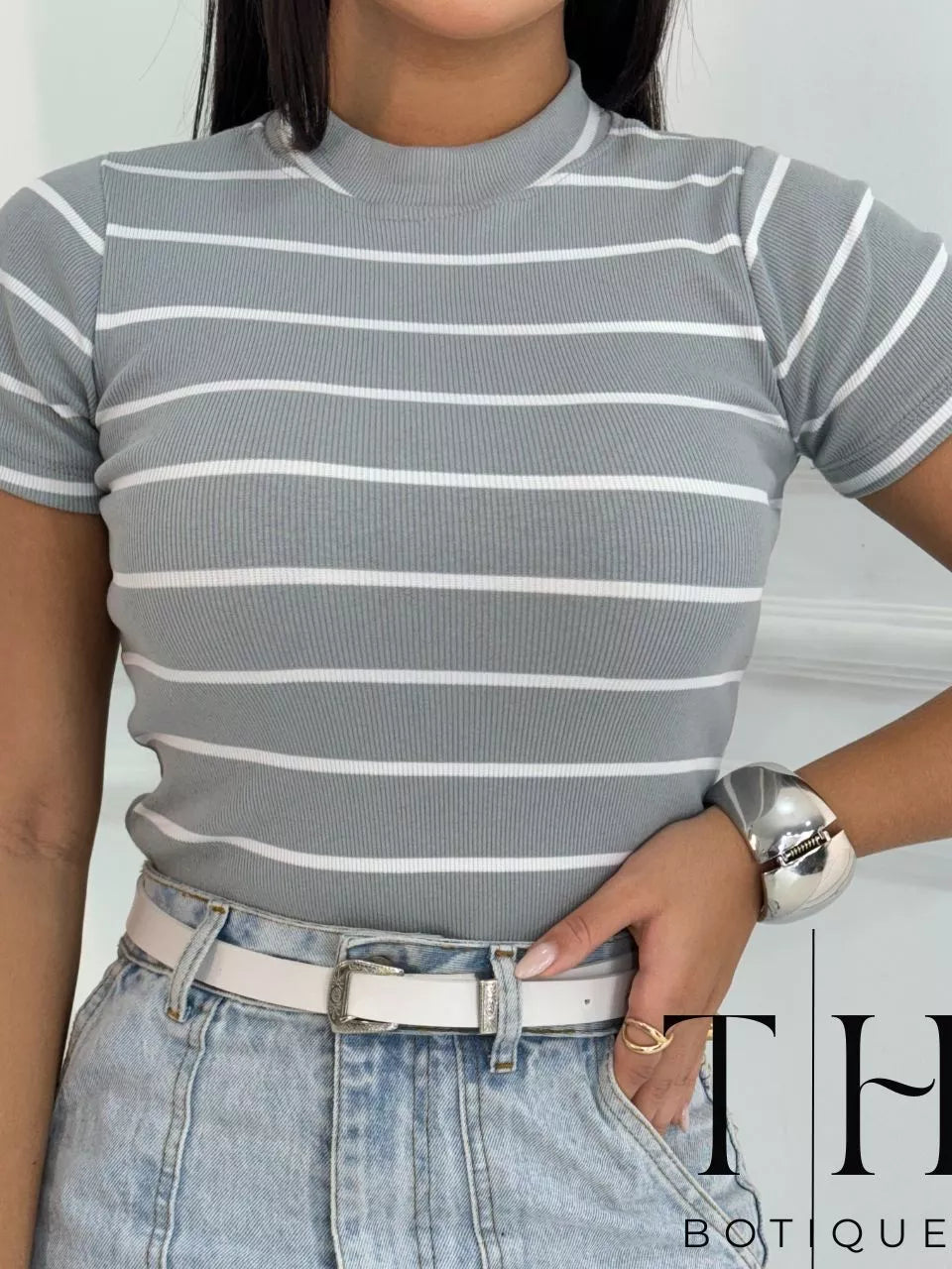 BLUSA LISTRADA CANELADO PREMIUM