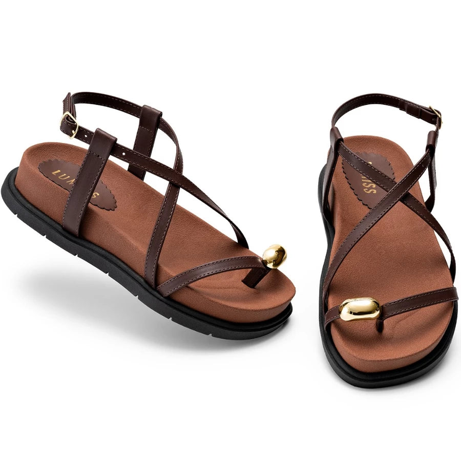 Sandália Enfeite Metalizado