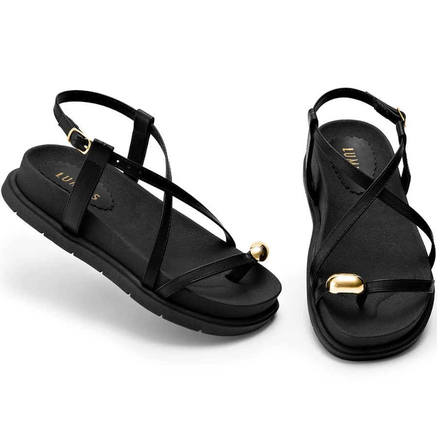 Sandália Enfeite Metalizado