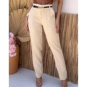 CALÇA FEMININA ALFAIATARIA ACOMPANHA CINTO