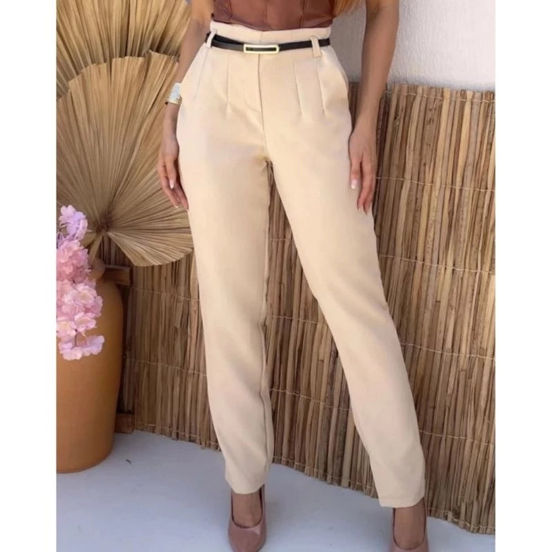 CALÇA FEMININA ALFAIATARIA ACOMPANHA CINTO