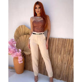 CALÇA FEMININA ALFAIATARIA ACOMPANHA CINTO