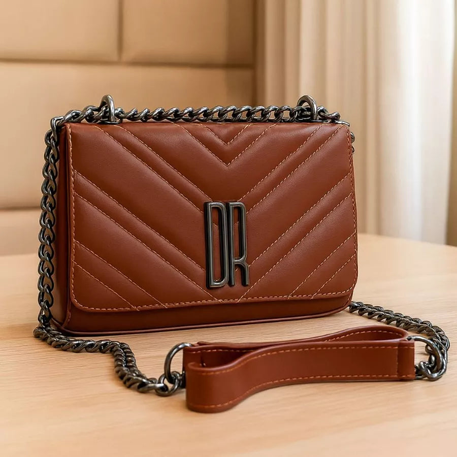 Bolsa Feminina Transversal Alça De Corrente