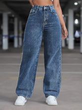 Calça Jeans Feminina Wide Leg Cintura Alta