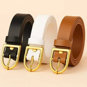 Kit 3 Cintos Fivela Dourada