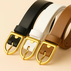 Kit 3 Cintos Fivela Dourada
