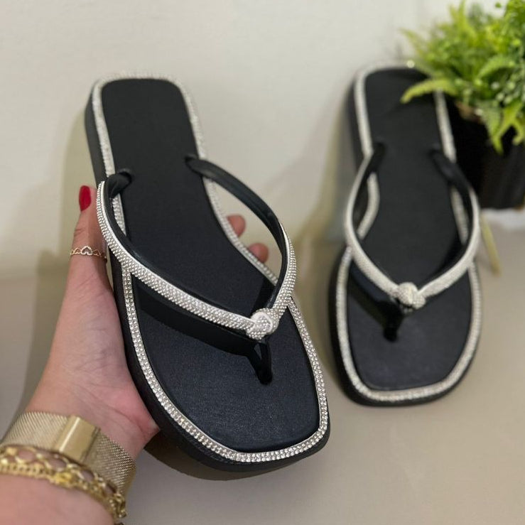 Rasteirinha Premium Glam Shine – Conforto + Brilho na Medida Certa